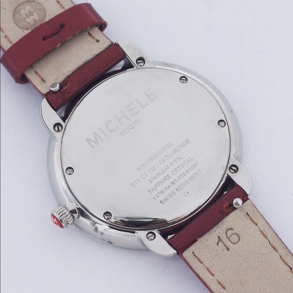 Michele Red Serein 16 Diamond Dial SS Watch main image 5